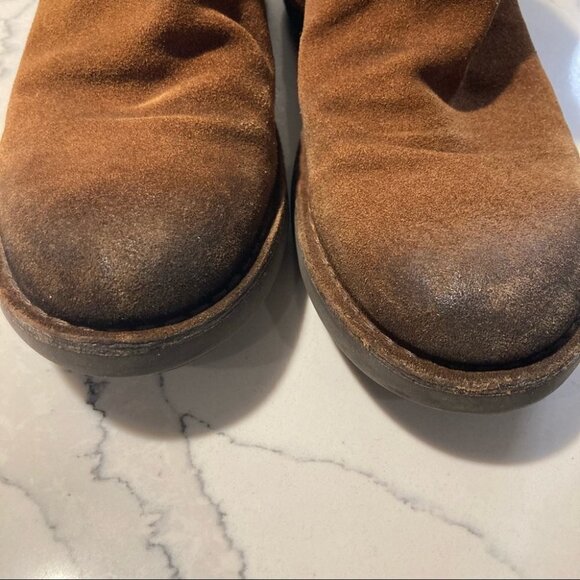 FLY LONDON Sz 40 Suede Distressed Mid-Calf Boots - Picture 3 of 14